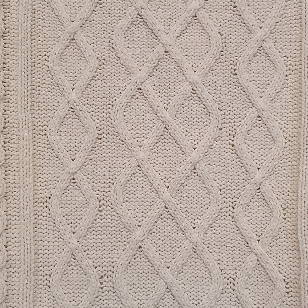 Chaps Classics White Knit Sweater Size Medium Cozy Cotton Acrylic - Picture 9 of 10
